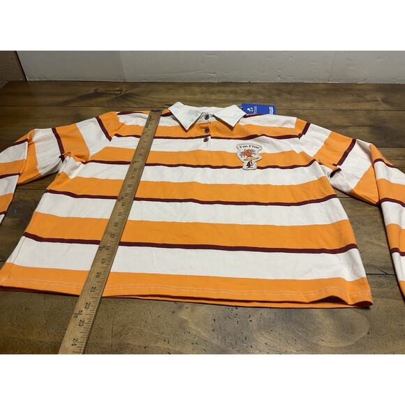 Cakeworthy Inside Out Shirt Womens XL Orange Anxiety Striped Rugby Disney Pixar - Picture 10 of 14